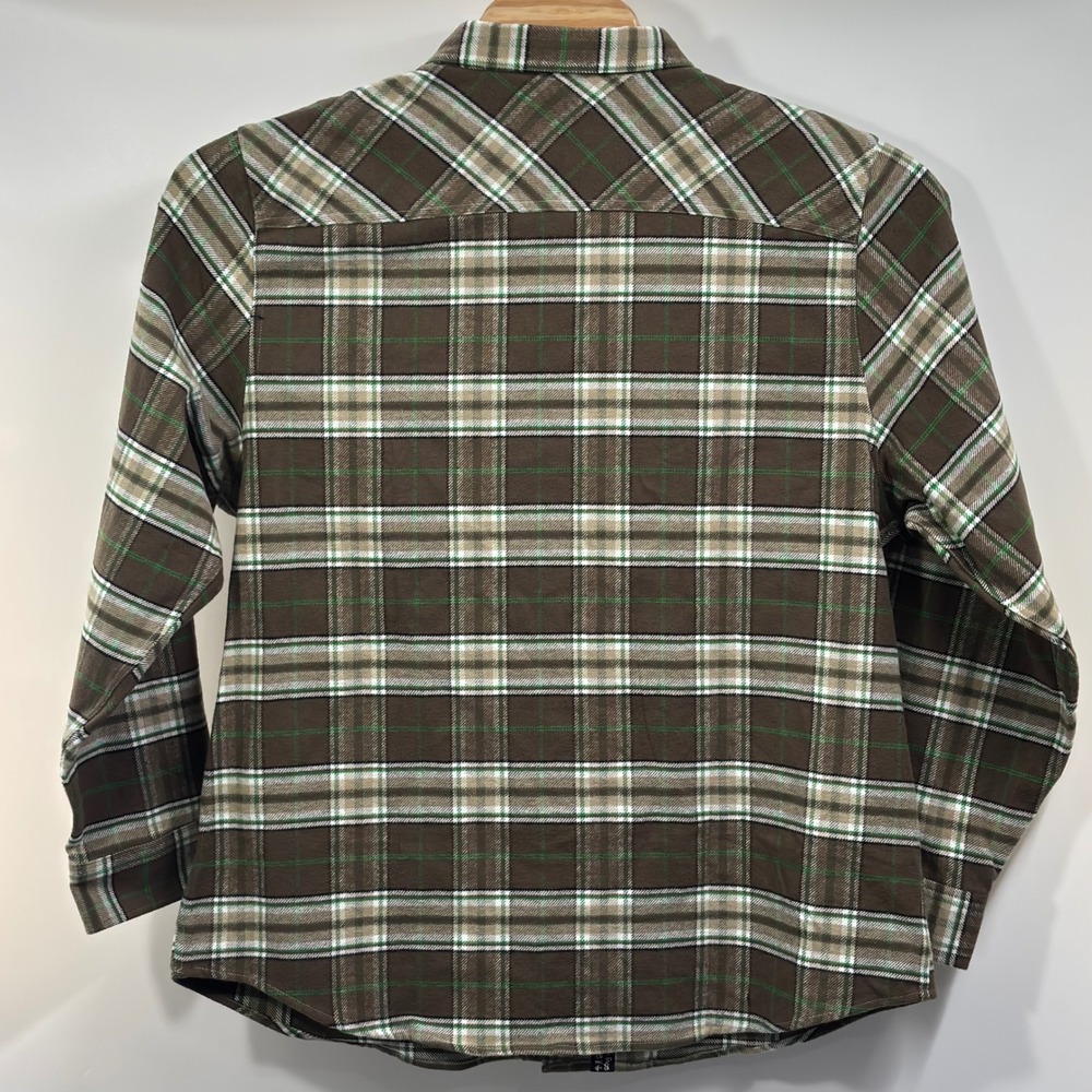 LRG Heavy Flannel Shirt Mens 2XL Green Brown Plaid Overshirt Streetwear - Picture 5 of 6